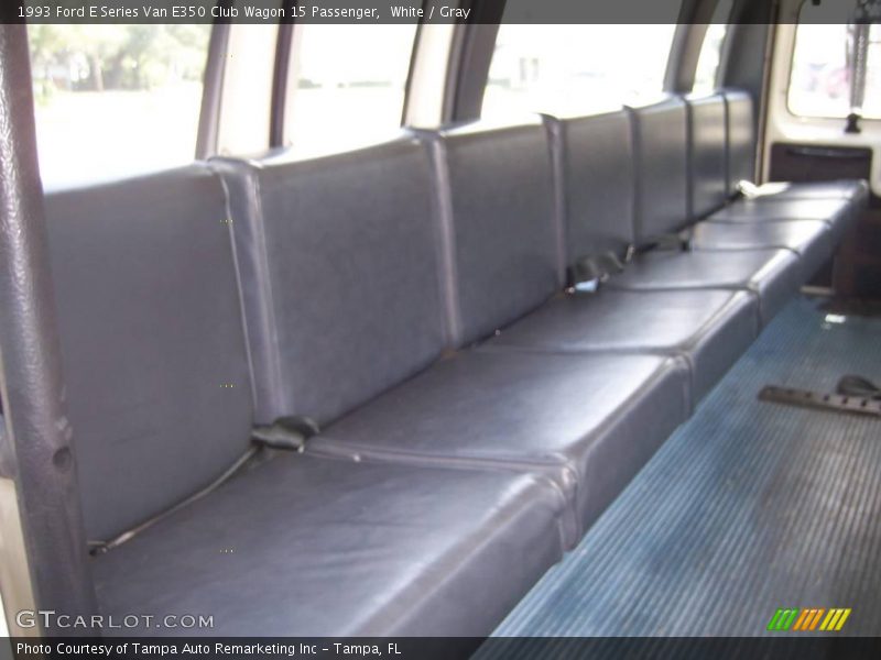 White / Gray 1993 Ford E Series Van E350 Club Wagon 15 Passenger