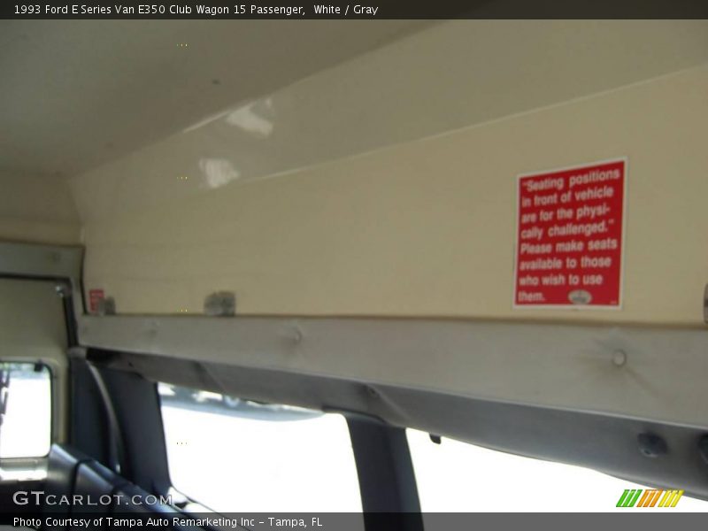 White / Gray 1993 Ford E Series Van E350 Club Wagon 15 Passenger