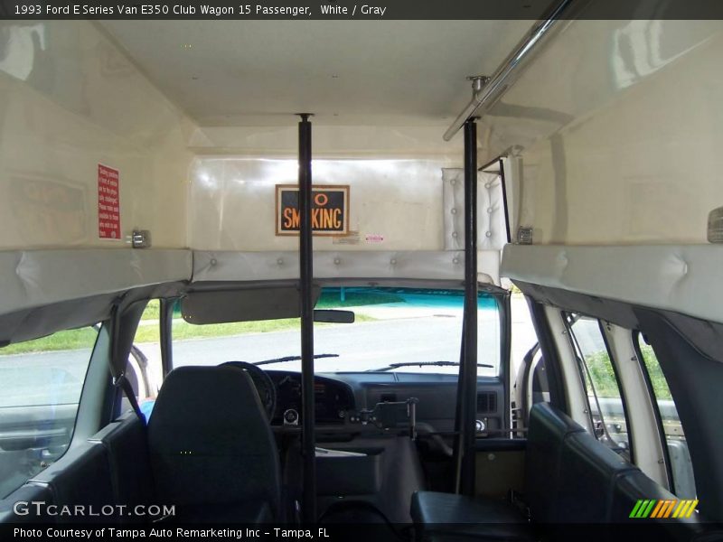 White / Gray 1993 Ford E Series Van E350 Club Wagon 15 Passenger