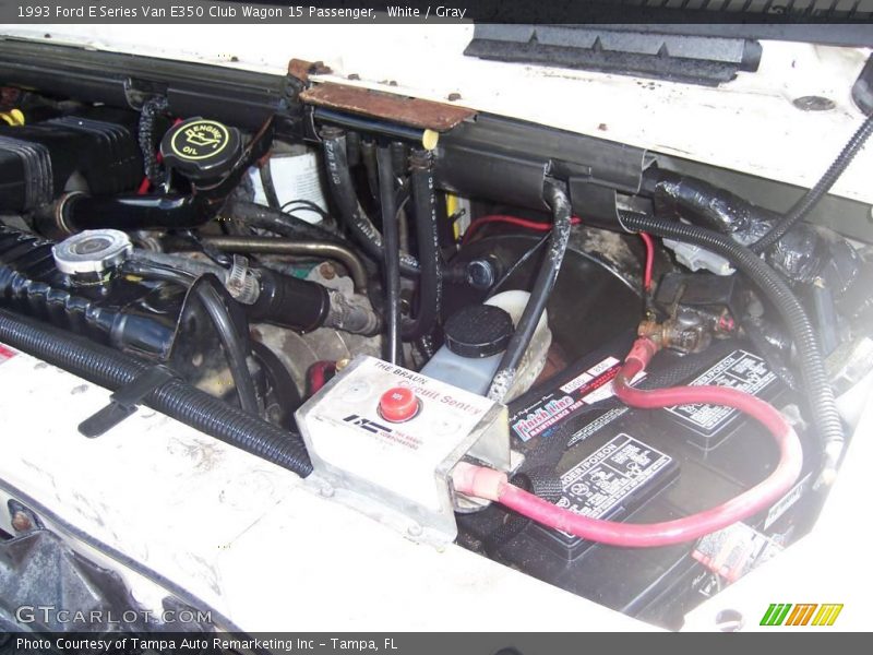 White / Gray 1993 Ford E Series Van E350 Club Wagon 15 Passenger