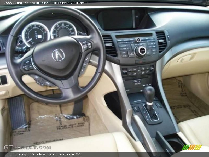 Crystal Black Pearl / Parchment 2009 Acura TSX Sedan