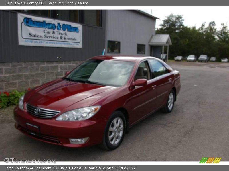 Salsa Red Pearl / Taupe 2005 Toyota Camry XLE