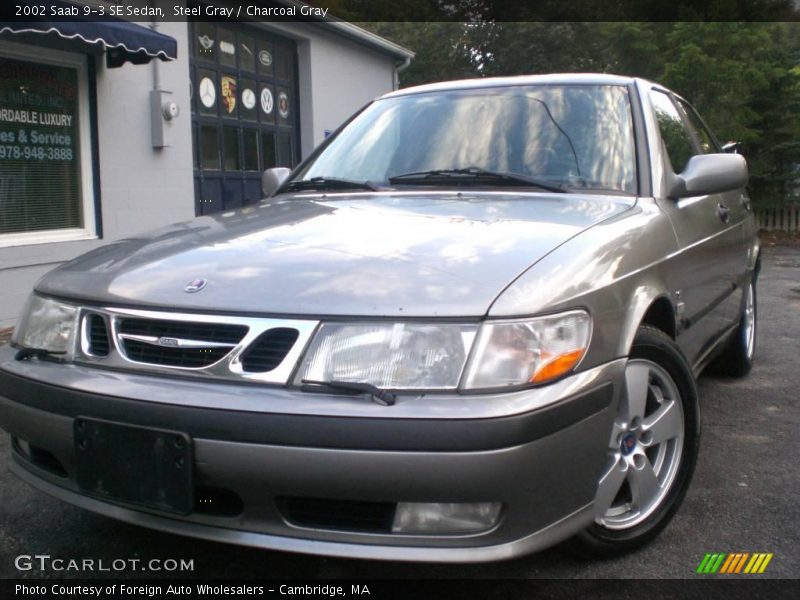 Steel Gray / Charcoal Gray 2002 Saab 9-3 SE Sedan