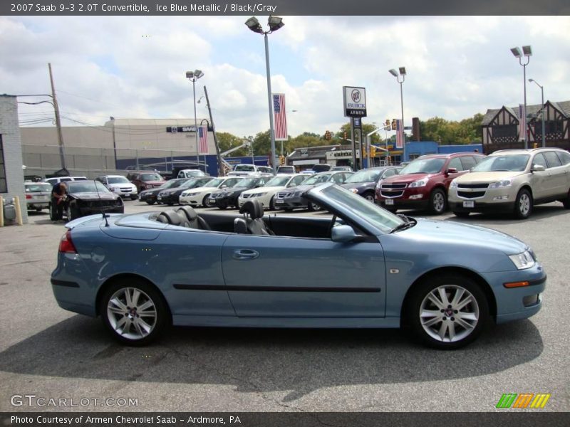 Ice Blue Metallic / Black/Gray 2007 Saab 9-3 2.0T Convertible