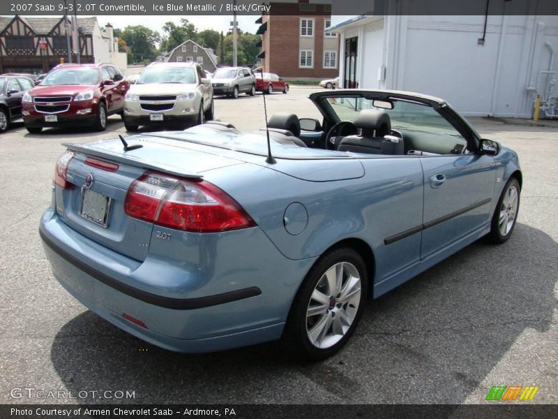 Ice Blue Metallic / Black/Gray 2007 Saab 9-3 2.0T Convertible