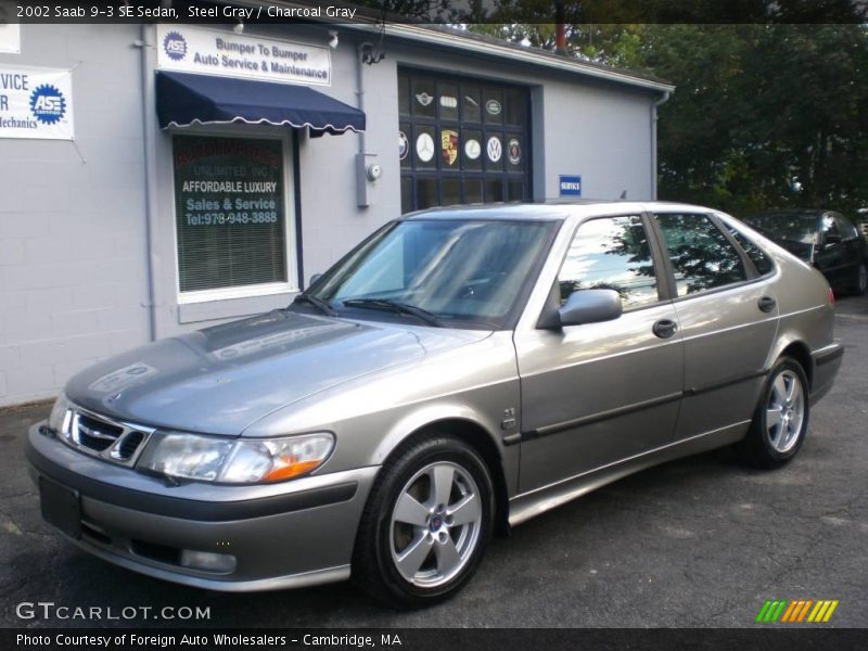 Steel Gray / Charcoal Gray 2002 Saab 9-3 SE Sedan