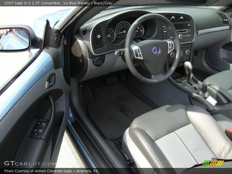 Ice Blue Metallic / Black/Gray 2007 Saab 9-3 2.0T Convertible