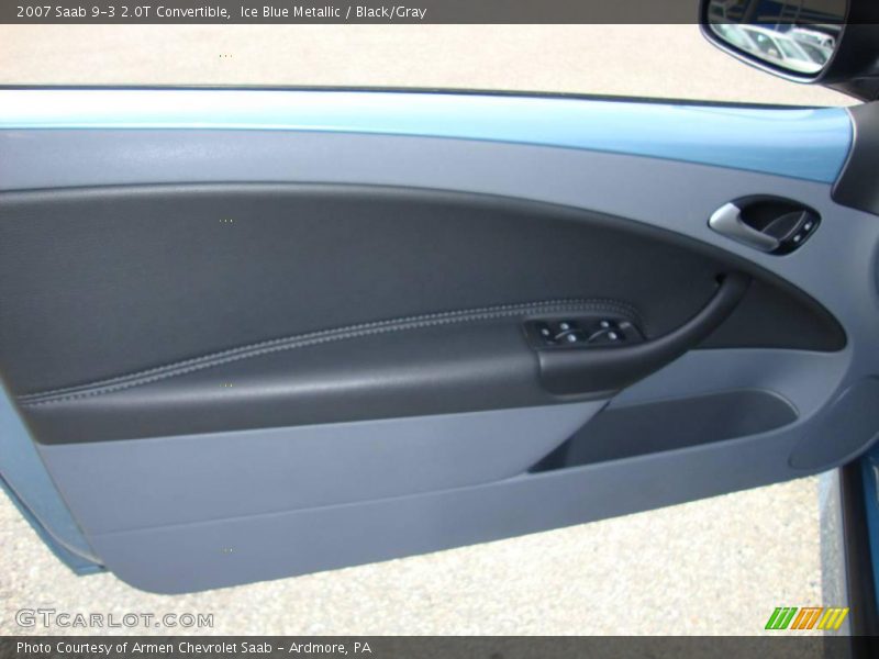Ice Blue Metallic / Black/Gray 2007 Saab 9-3 2.0T Convertible