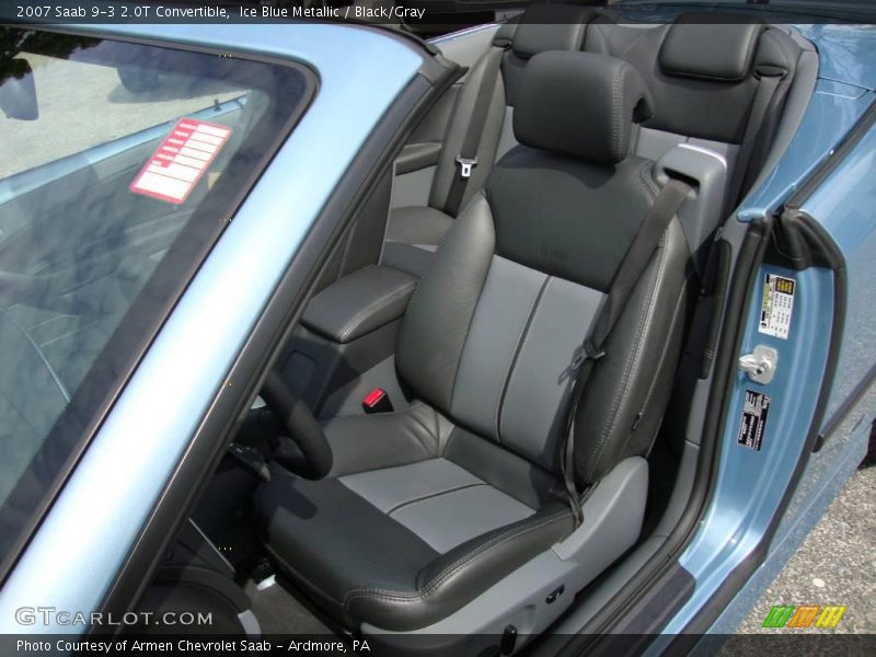 Ice Blue Metallic / Black/Gray 2007 Saab 9-3 2.0T Convertible