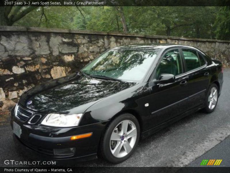 Black / Gray/Parchment 2007 Saab 9-3 Aero Sport Sedan