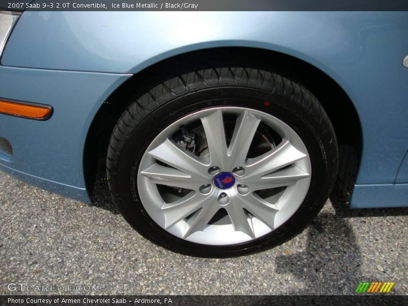 Ice Blue Metallic / Black/Gray 2007 Saab 9-3 2.0T Convertible