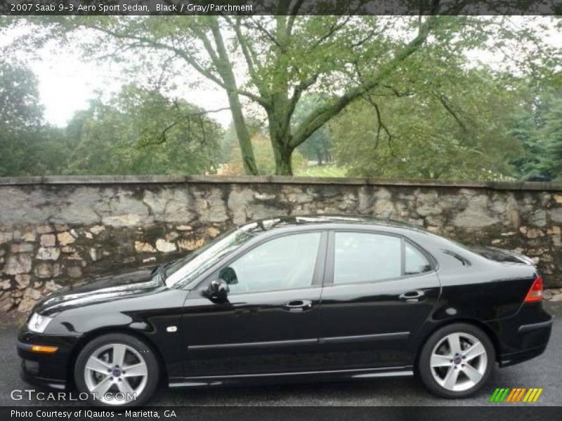 Black / Gray/Parchment 2007 Saab 9-3 Aero Sport Sedan