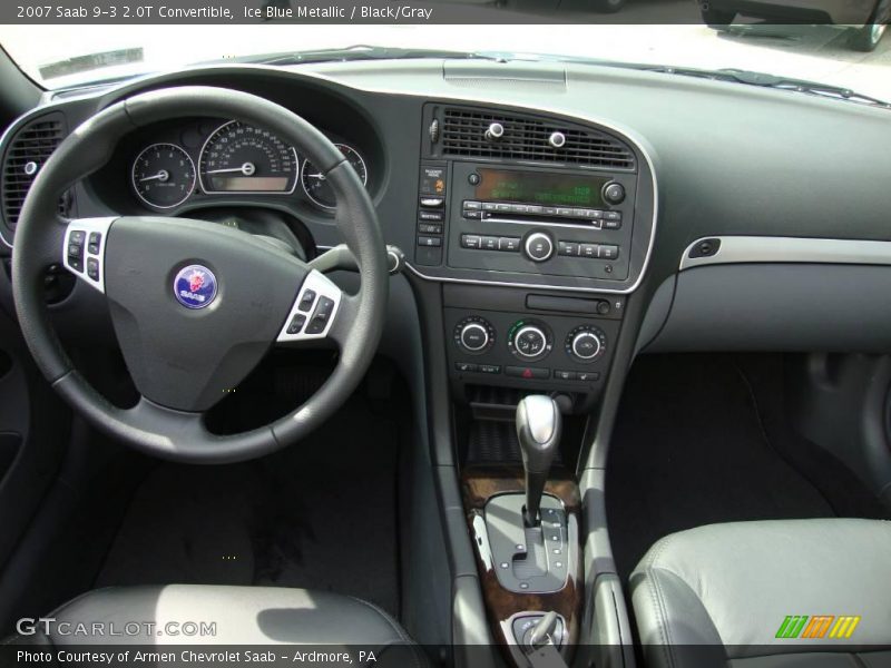 Ice Blue Metallic / Black/Gray 2007 Saab 9-3 2.0T Convertible