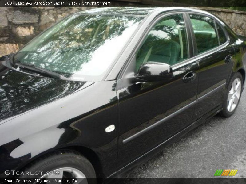 Black / Gray/Parchment 2007 Saab 9-3 Aero Sport Sedan