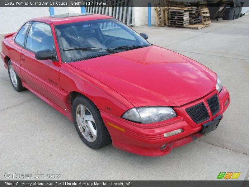 Bright Red / Pewter 1993 Pontiac Grand Am GT Coupe