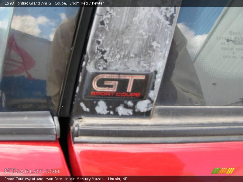 Bright Red / Pewter 1993 Pontiac Grand Am GT Coupe