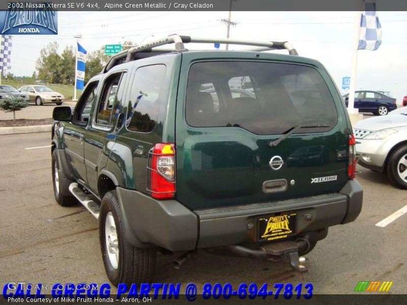Alpine Green Metallic / Gray Celadon 2002 Nissan Xterra SE V6 4x4