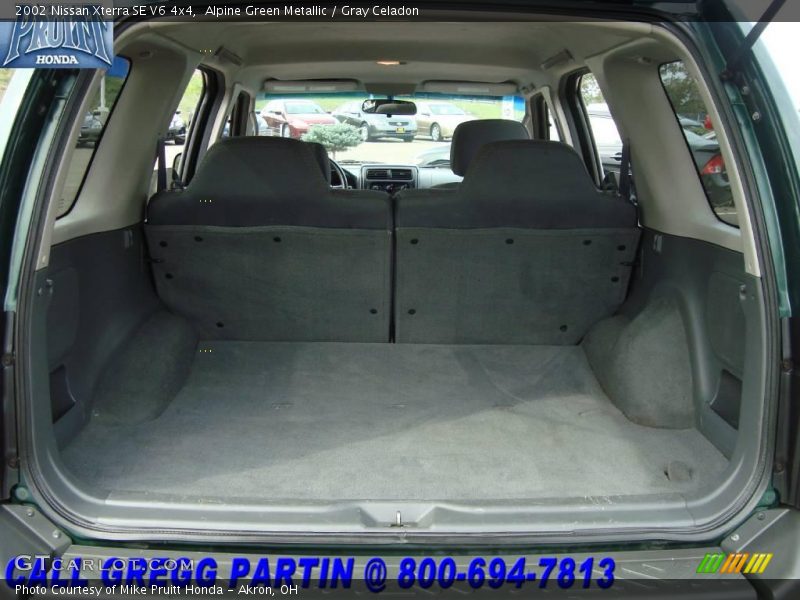 Alpine Green Metallic / Gray Celadon 2002 Nissan Xterra SE V6 4x4