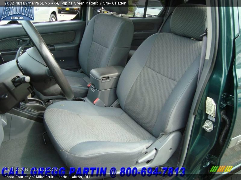 Alpine Green Metallic / Gray Celadon 2002 Nissan Xterra SE V6 4x4