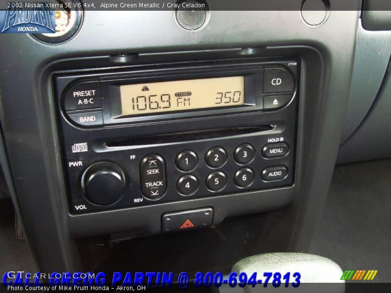 Alpine Green Metallic / Gray Celadon 2002 Nissan Xterra SE V6 4x4