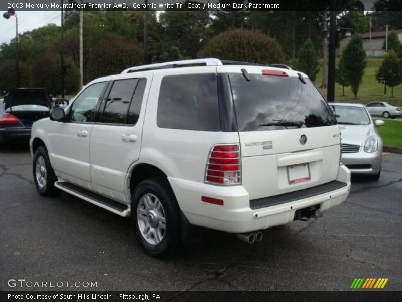 Ceramic White Tri-Coat / Medium Dark Parchment 2003 Mercury Mountaineer Premier AWD