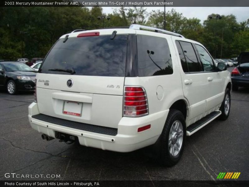 Ceramic White Tri-Coat / Medium Dark Parchment 2003 Mercury Mountaineer Premier AWD