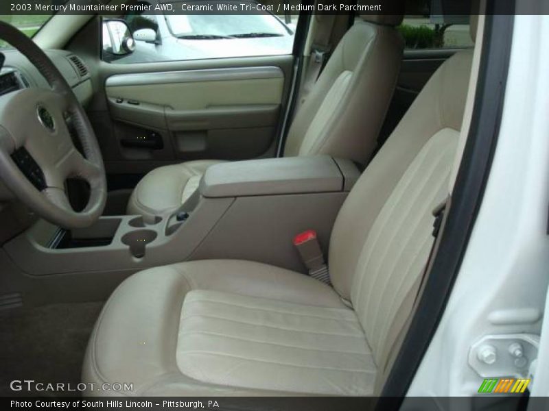 Ceramic White Tri-Coat / Medium Dark Parchment 2003 Mercury Mountaineer Premier AWD