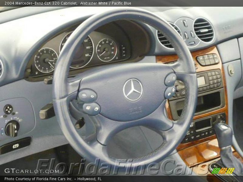 Alabaster White / Pacific Blue 2004 Mercedes-Benz CLK 320 Cabriolet