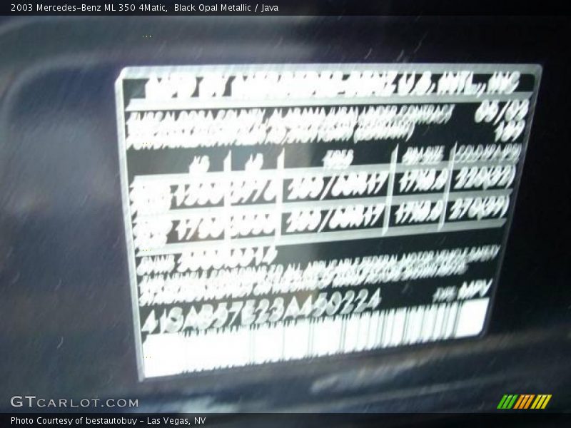 Black Opal Metallic / Java 2003 Mercedes-Benz ML 350 4Matic