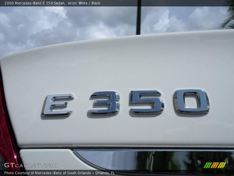Arctic White / Black 2009 Mercedes-Benz E 350 Sedan