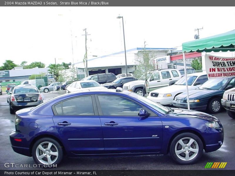 Strato Blue Mica / Black/Blue 2004 Mazda MAZDA3 s Sedan