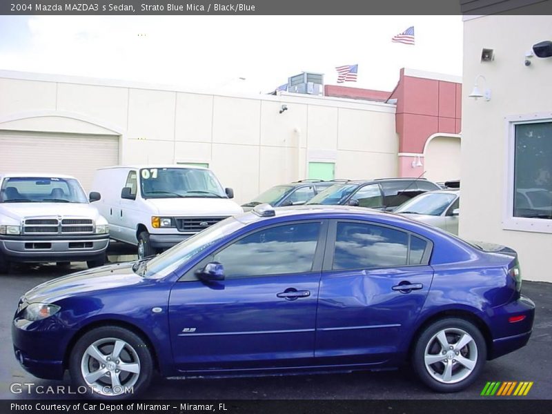 Strato Blue Mica / Black/Blue 2004 Mazda MAZDA3 s Sedan