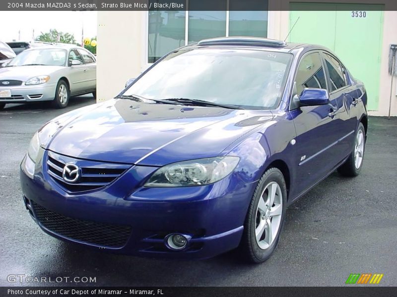 Strato Blue Mica / Black/Blue 2004 Mazda MAZDA3 s Sedan