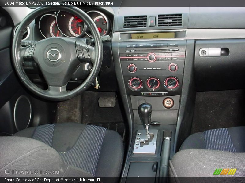 Strato Blue Mica / Black/Blue 2004 Mazda MAZDA3 s Sedan