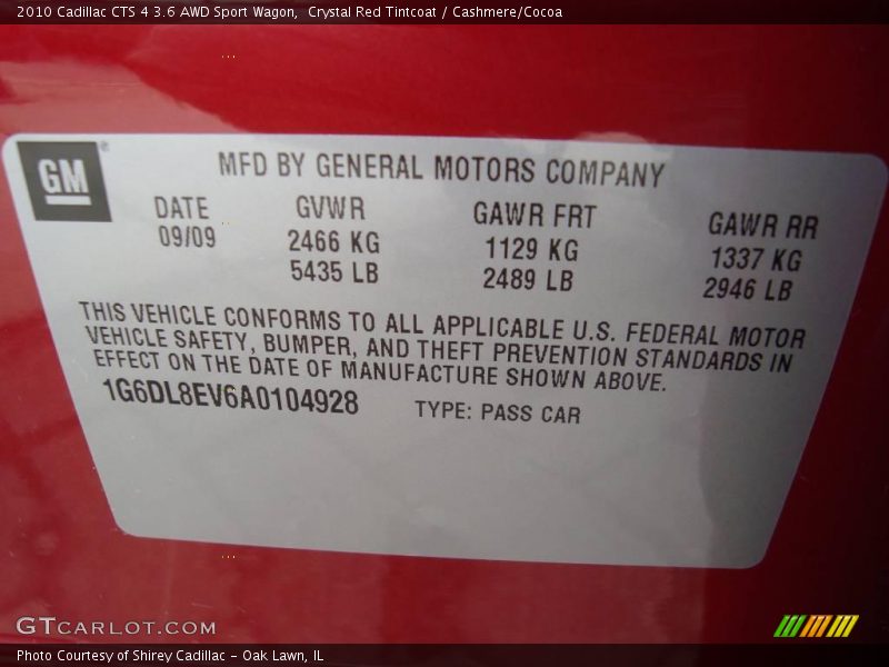Crystal Red Tintcoat / Cashmere/Cocoa 2010 Cadillac CTS 4 3.6 AWD Sport Wagon