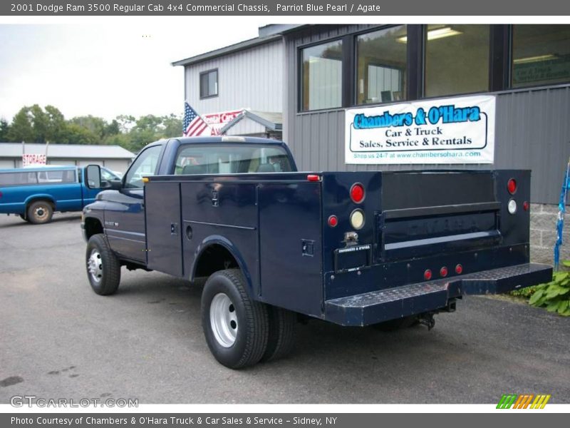 Parriot Blue Pearl / Agate 2001 Dodge Ram 3500 Regular Cab 4x4 Commercial Chassis