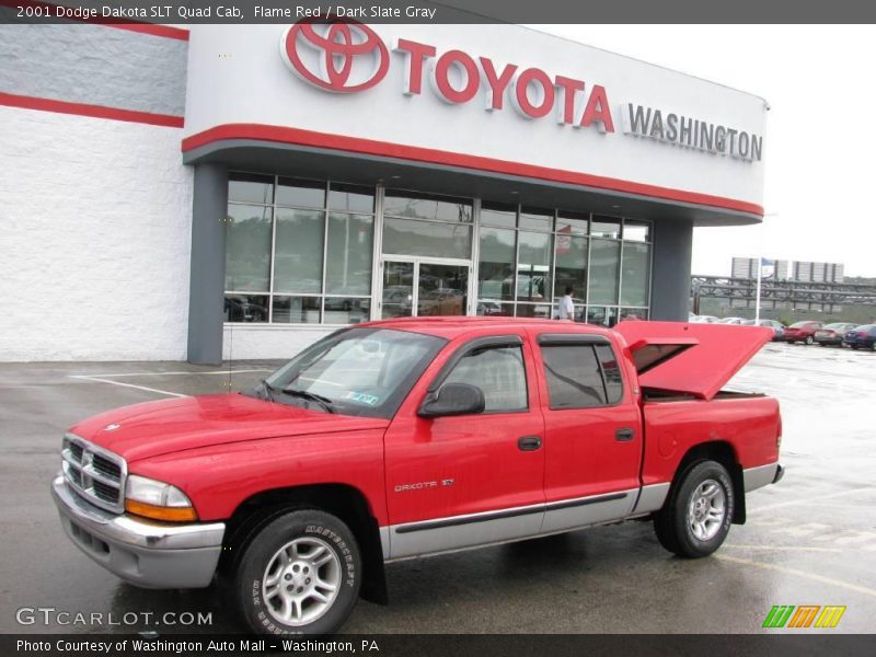 Flame Red / Dark Slate Gray 2001 Dodge Dakota SLT Quad Cab