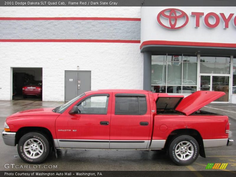 Flame Red / Dark Slate Gray 2001 Dodge Dakota SLT Quad Cab