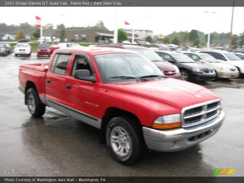 Flame Red / Dark Slate Gray 2001 Dodge Dakota SLT Quad Cab