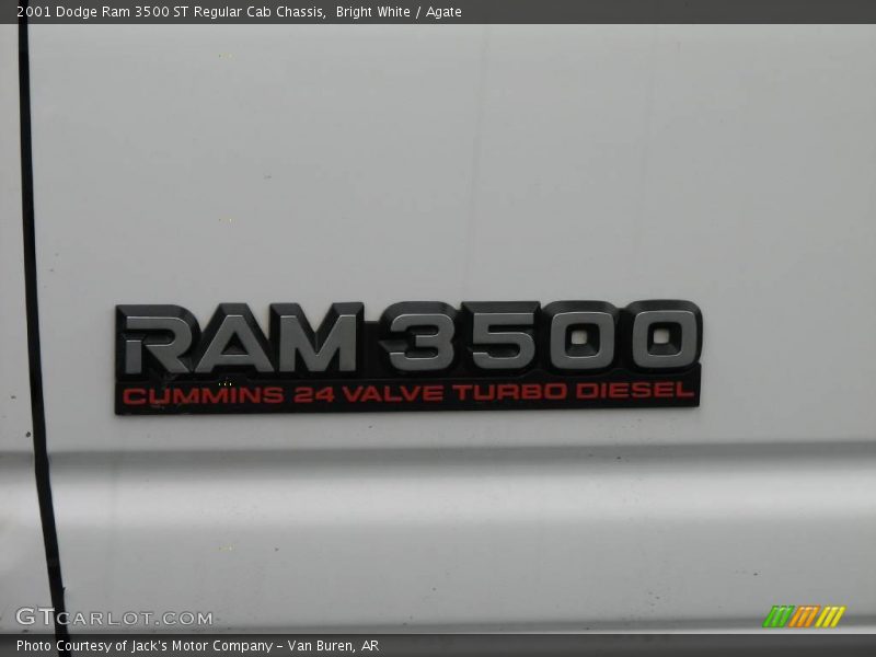 Bright White / Agate 2001 Dodge Ram 3500 ST Regular Cab Chassis