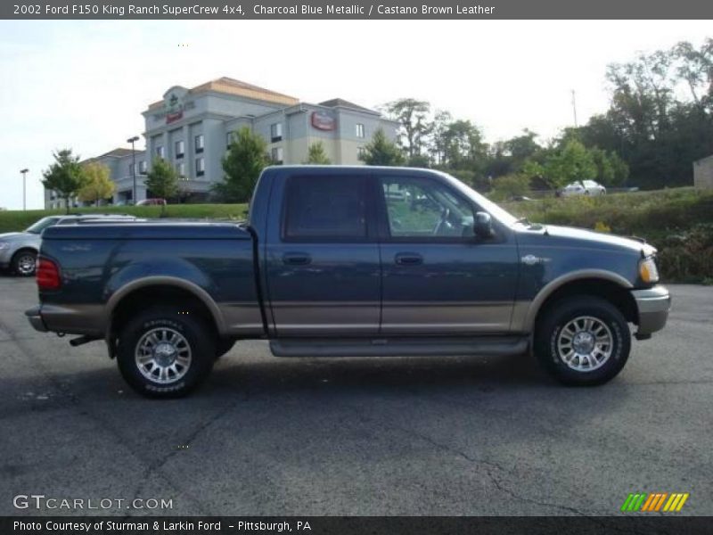 Charcoal Blue Metallic / Castano Brown Leather 2002 Ford F150 King Ranch SuperCrew 4x4