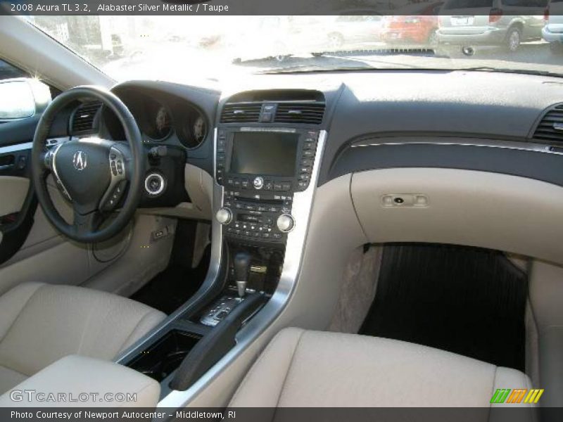 Alabaster Silver Metallic / Taupe 2008 Acura TL 3.2