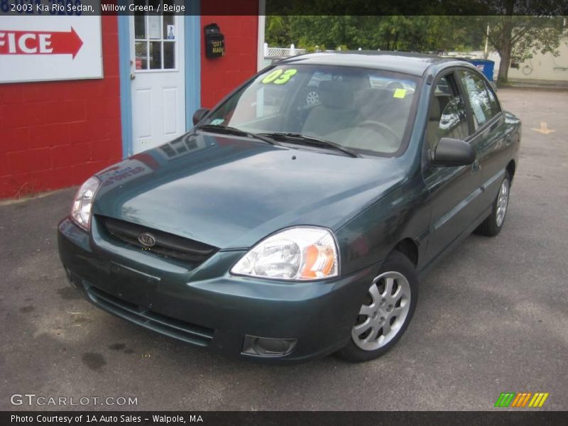 Willow Green / Beige 2003 Kia Rio Sedan