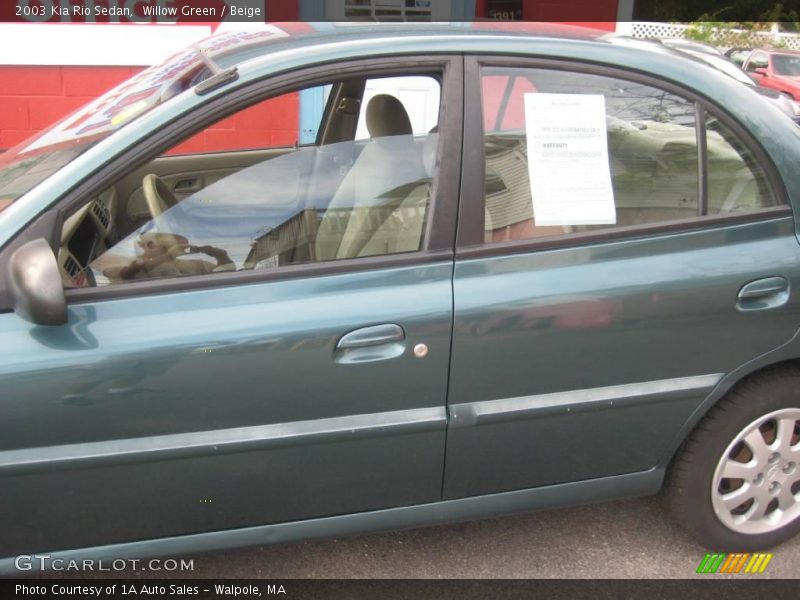 Willow Green / Beige 2003 Kia Rio Sedan
