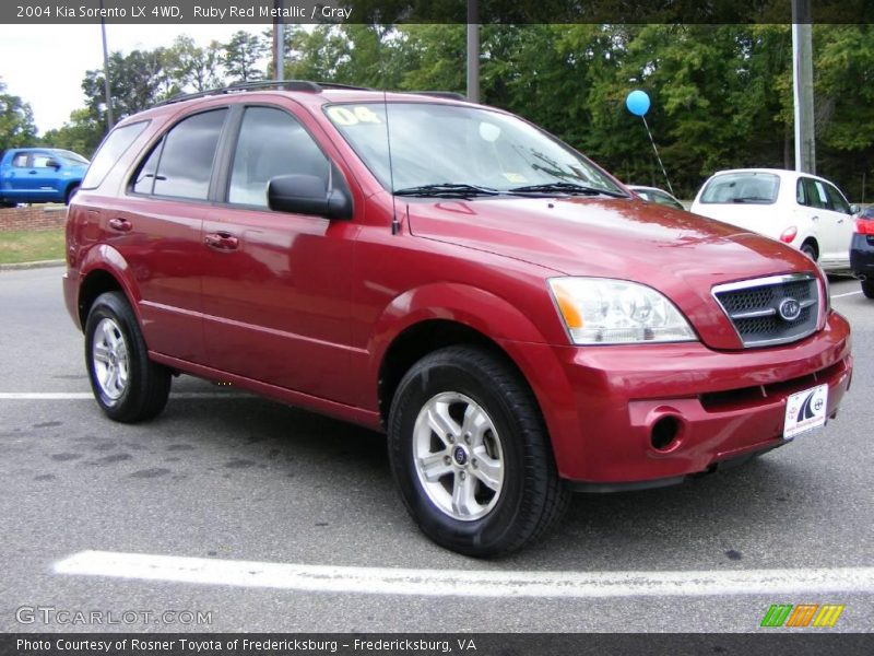 Ruby Red Metallic / Gray 2004 Kia Sorento LX 4WD