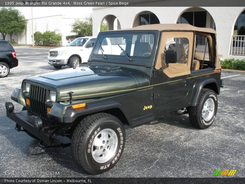 Moss Green Pearl / Spice Beige 1995 Jeep Wrangler Rio Grande 4x4