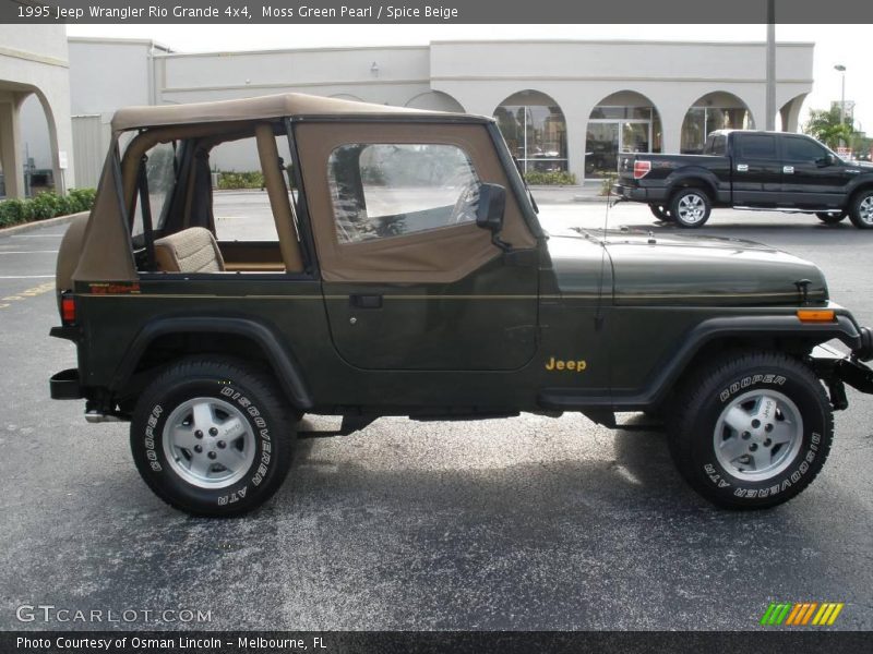 Moss Green Pearl / Spice Beige 1995 Jeep Wrangler Rio Grande 4x4