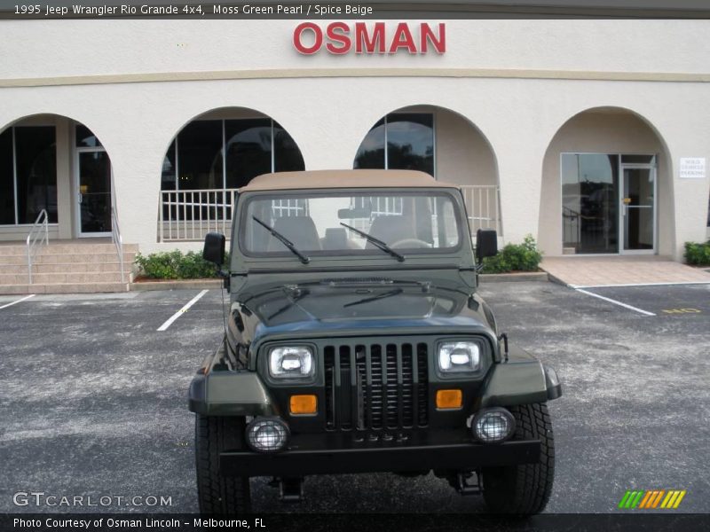 Moss Green Pearl / Spice Beige 1995 Jeep Wrangler Rio Grande 4x4