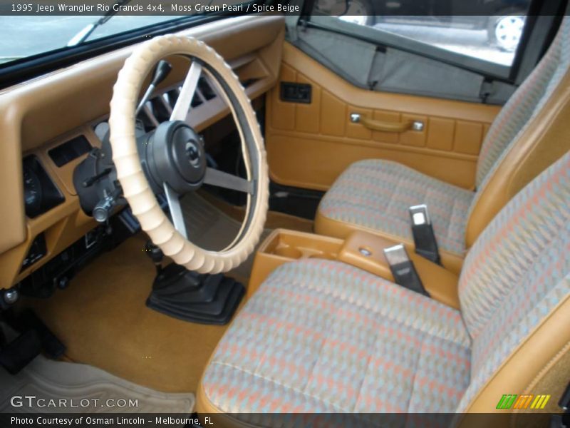 Moss Green Pearl / Spice Beige 1995 Jeep Wrangler Rio Grande 4x4