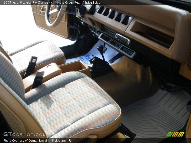 Moss Green Pearl / Spice Beige 1995 Jeep Wrangler Rio Grande 4x4